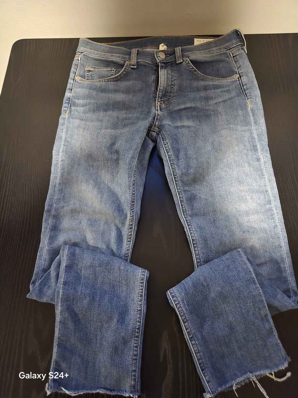 rag & bone Straight Leg Jeans in Light Blue Wash